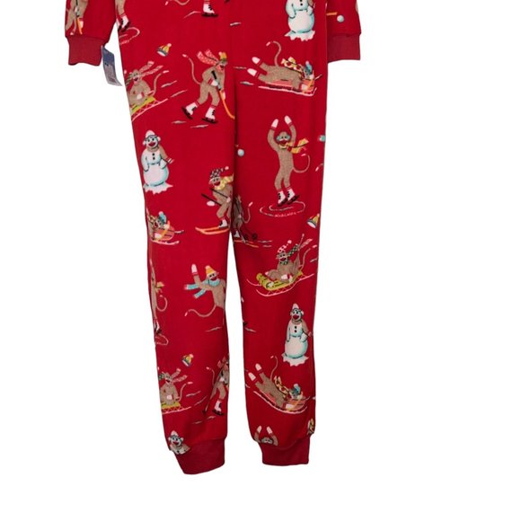NWT Nick & Nora Sock Monkey Pajamas Womens M Footless Unionsuit PJs Costume Snow - Picture 9 of 10